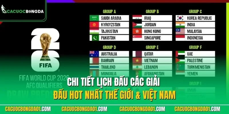 Chi tiết lịch thi đấu các giải đấu hot nhất thế giới & Việt Nam